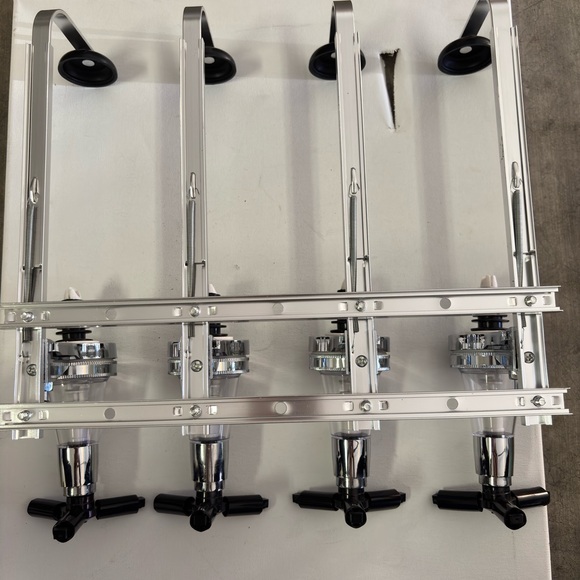 4 Bottle Dispenser Whiskey Wall Mounted Wine Alcohol Liquor Cocktail Beer Butler - Picture 4 of 6